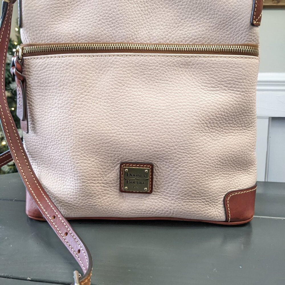 Dooney & Bourke Pink Crossbody Leather Trim Shoulder Bag - Picture 9 of 13